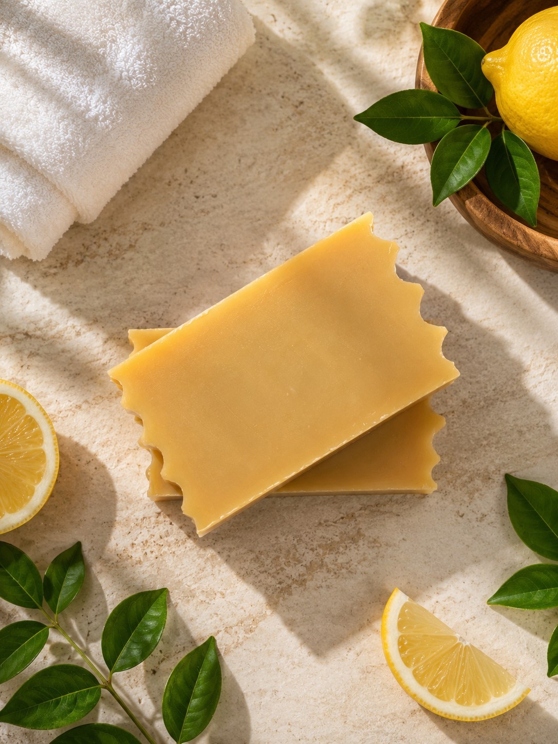 Lemon Goat Milk Soap Handmade Moisturizing Bar Fresh Citrus Scent Dry Skin