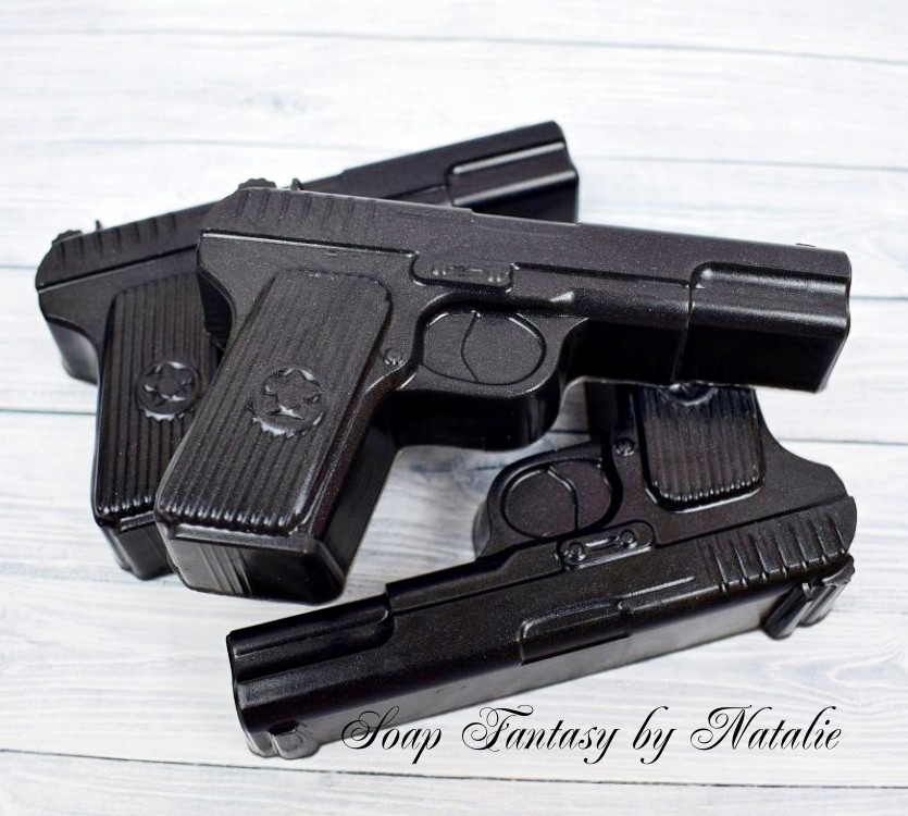 1 Gun Shaped Soap-Gift for Him-Gift for Men-Pistol Soap-Men’s Gift-Military Gift