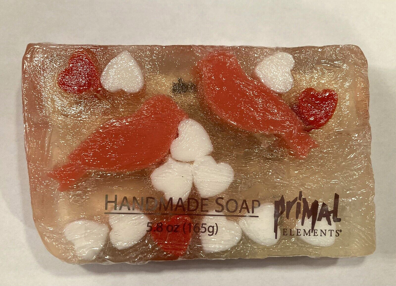 Primal Elements LOVE BIRDS Soap Hearts Handmade Glycerin 5.8 oz. / 165g NIP NEW