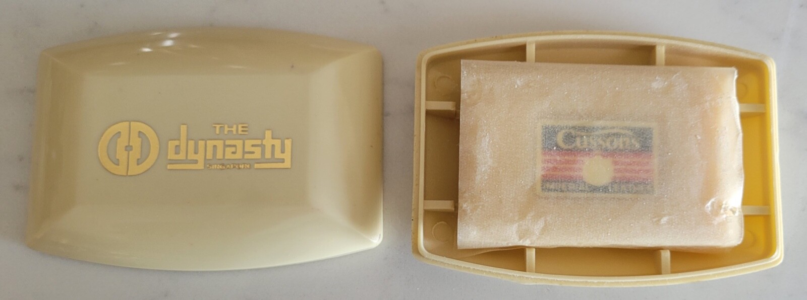 VINTAGE NEW Dynasty Hotel Singapore Cussons Soap in Plastic Travel Case