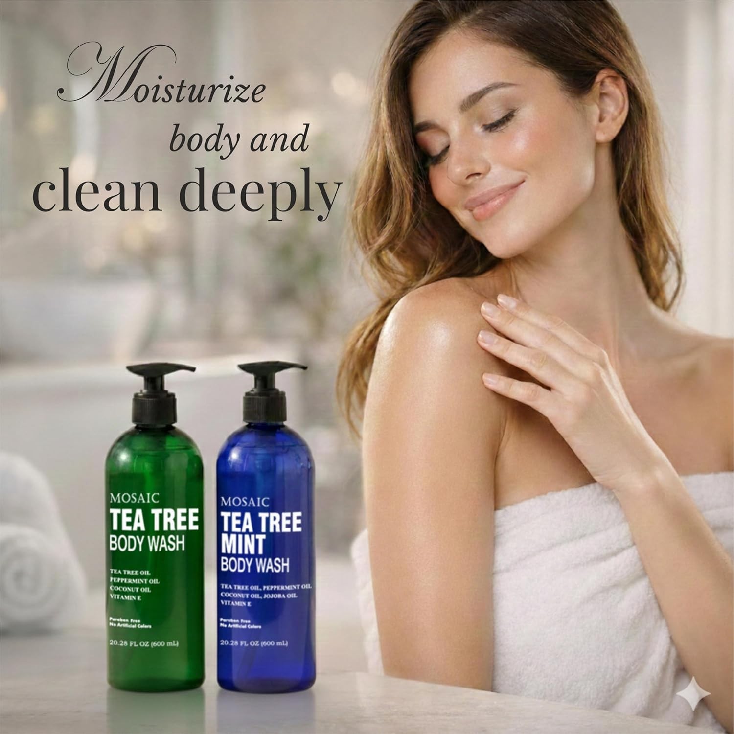 AnatoliaDaphne Tea Tree Body Wash 20.2oz Vitamin E Shower Gel NEW (Pack of 2)