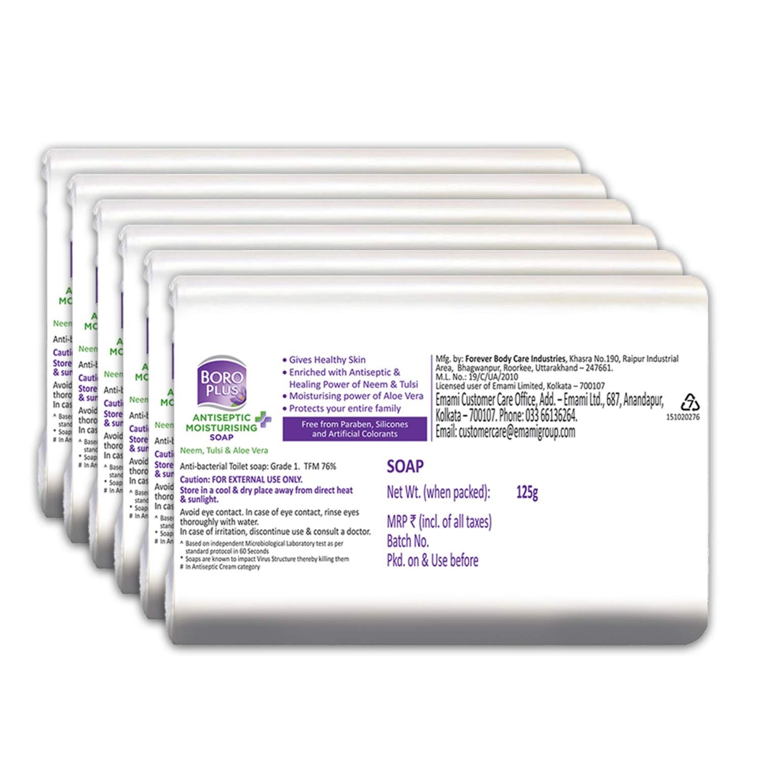 Antiseptic & Moisturising Bathing Soap 99% Germ And Virus Protection (Pack of 6)