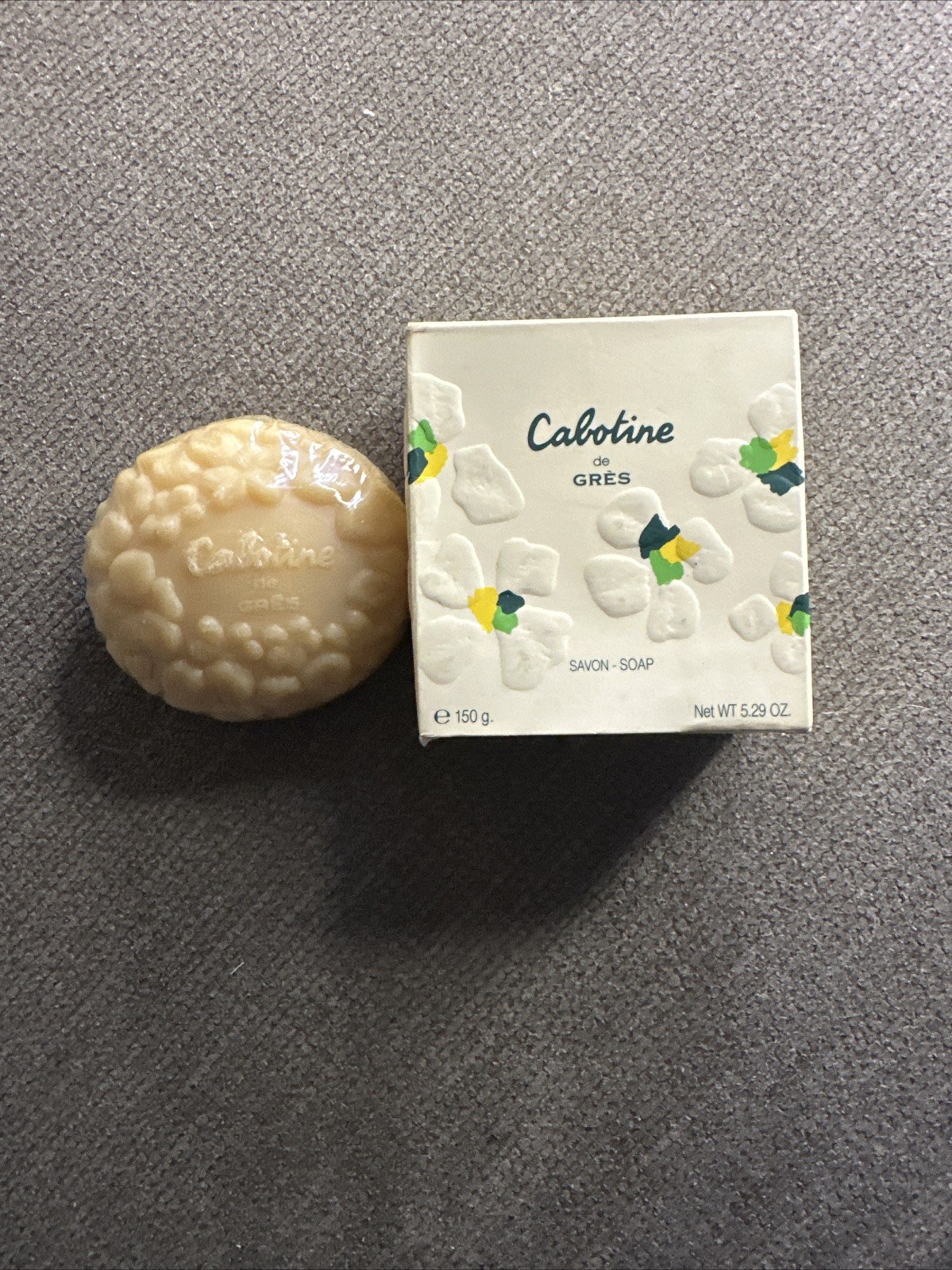 1 SEALED Vintage Lot of 2 Cabotine Gres Soap 1.0 + 5.29 Oz New Discontinued