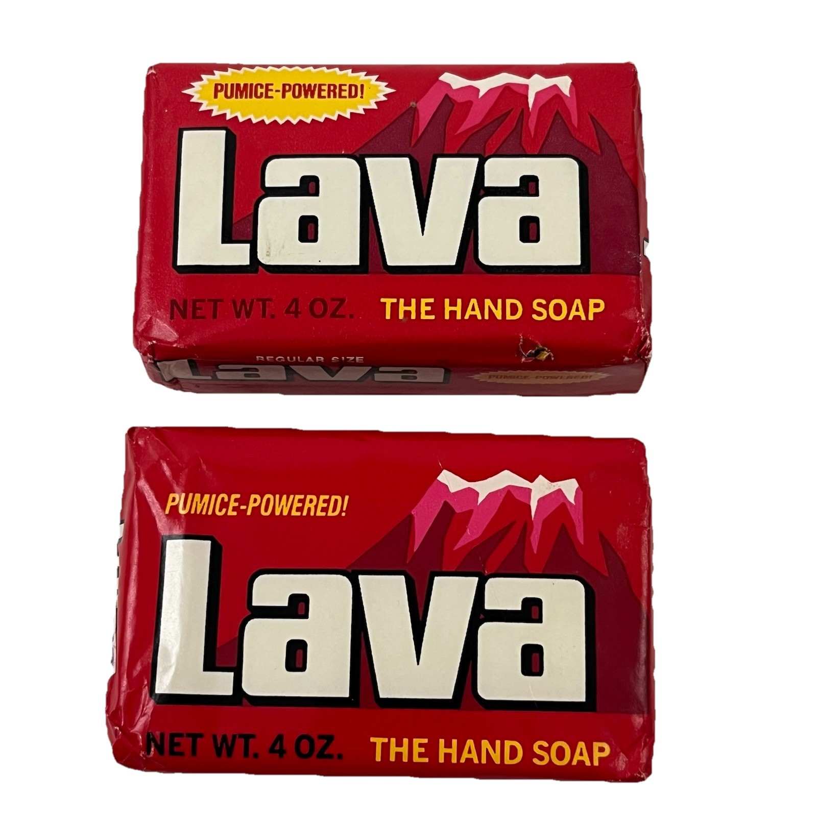 Vintage 90’s Lot 2 Lava Hand Soap Bars Regular Size 4 oz NEW Pumice Power 9935