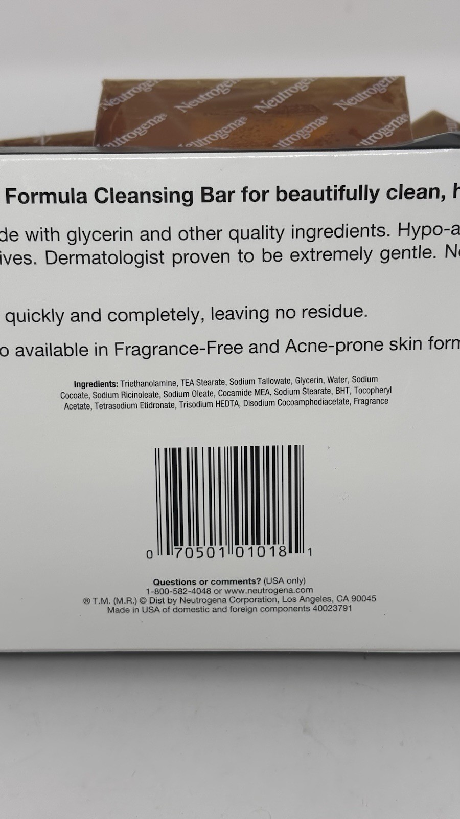 NEW 6 Pck Neutrogena Transparent Facial Bar Soap Original Formula Full Size Bars