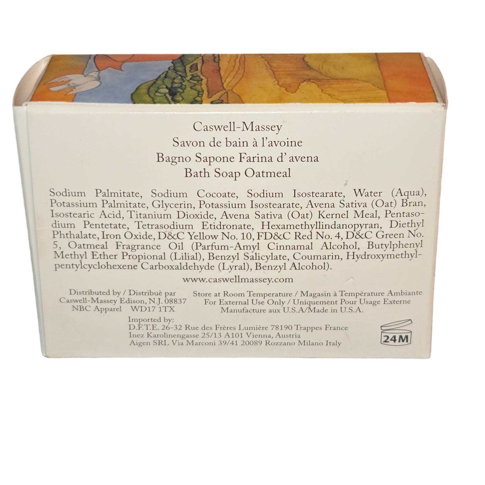 Caswell-Massey Oatmeal Garden Bath Soap Unisex 3.25oz Beige Savon du Jardin New