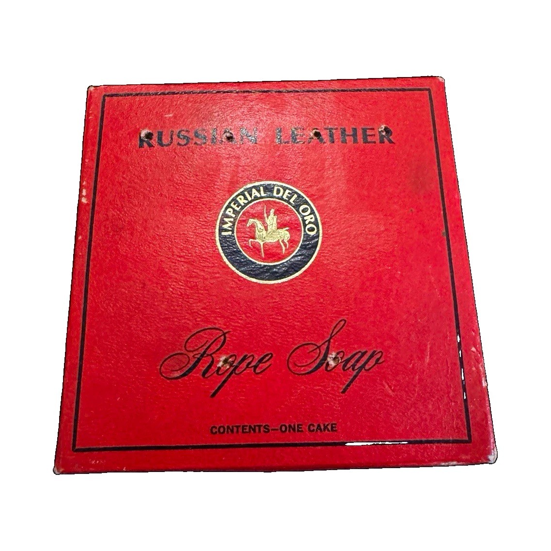 Vintage Imperial Del Oro Russian Leather Soap on a Rope w/ Original Box – Unused