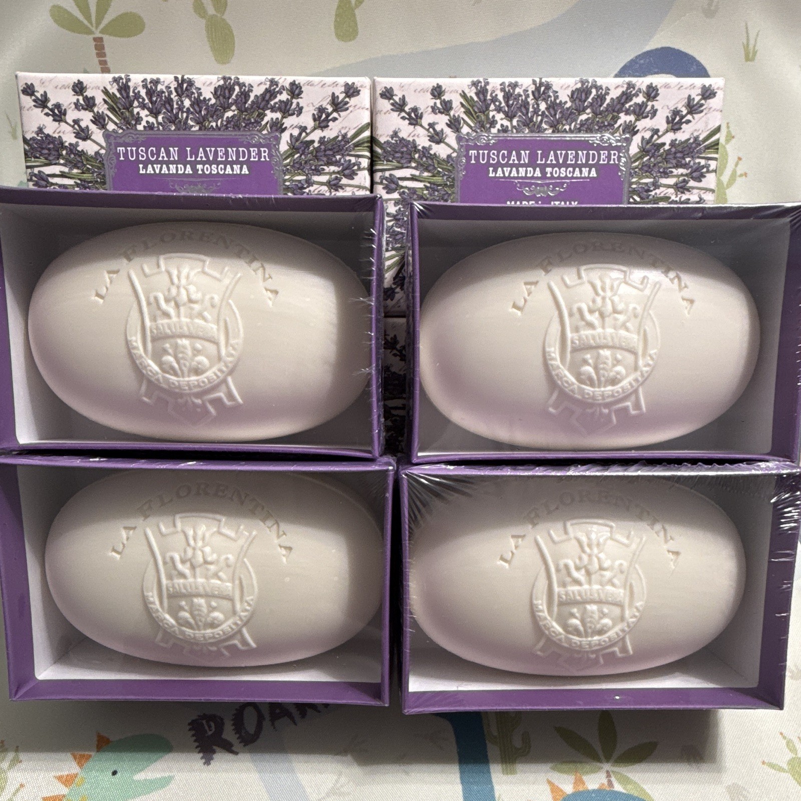 Indulge in Luxury: 4-Pack La Florentina Tuscan Lavender Shea Butter Soap 10.5 oz