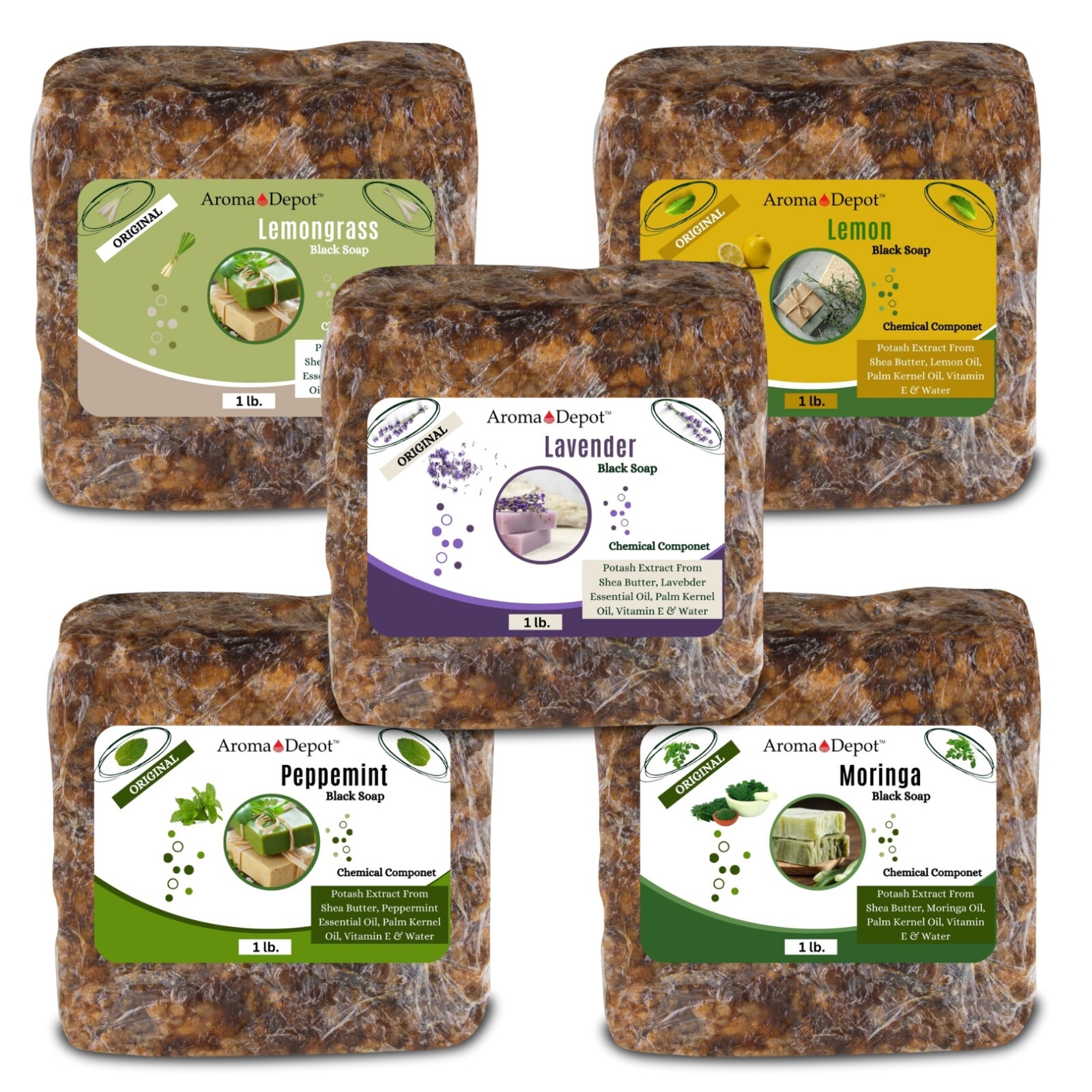 Raw African Black Soap 8 oz. Unrefined Organic Natural Skin Body Hair Face Wash
