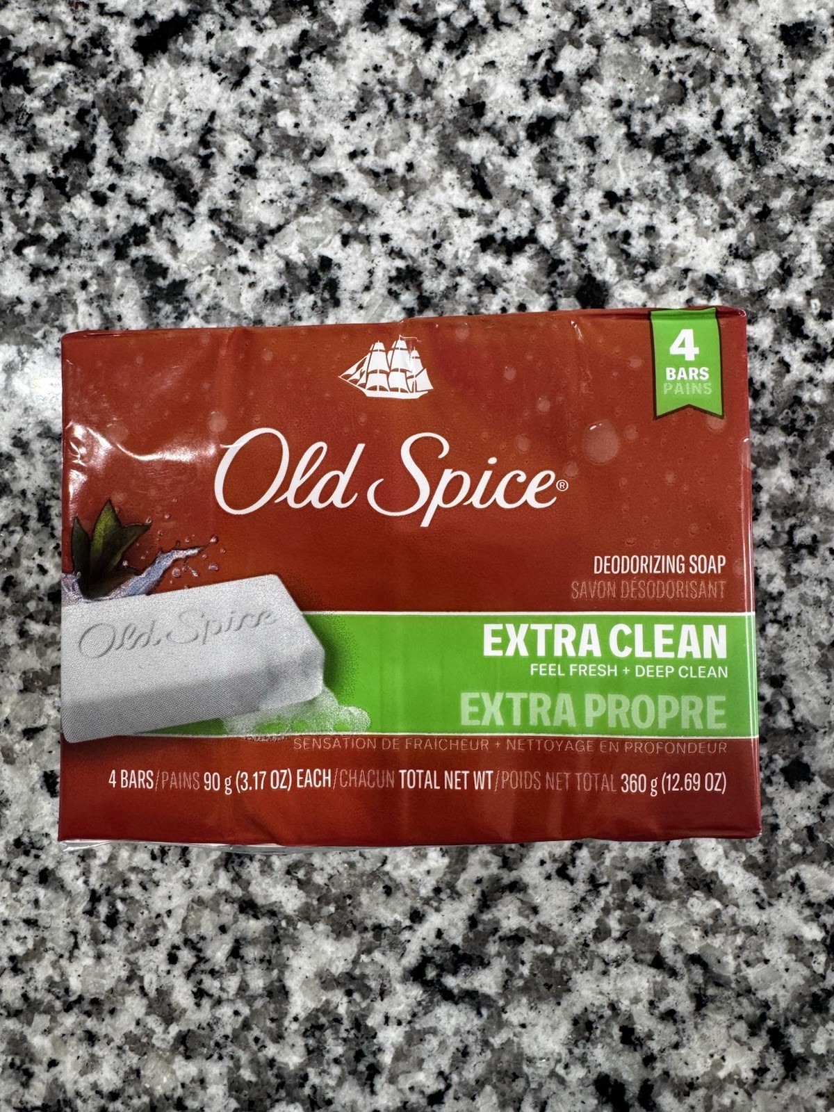 Old Spice Deodorizing Bar Soap Extra Clean Fresh & Deep Clean 3.17 oz. 4 Bars