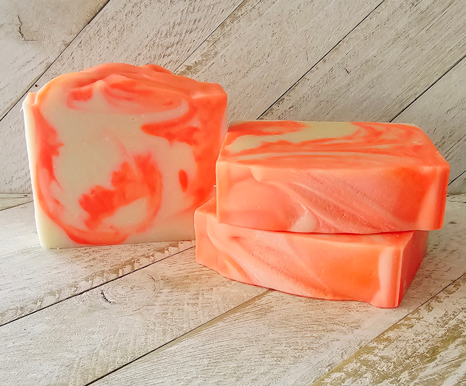 Handmade Goat Milk Soap GEORGIA PEACH, Made in USA, Ships fast & samples.