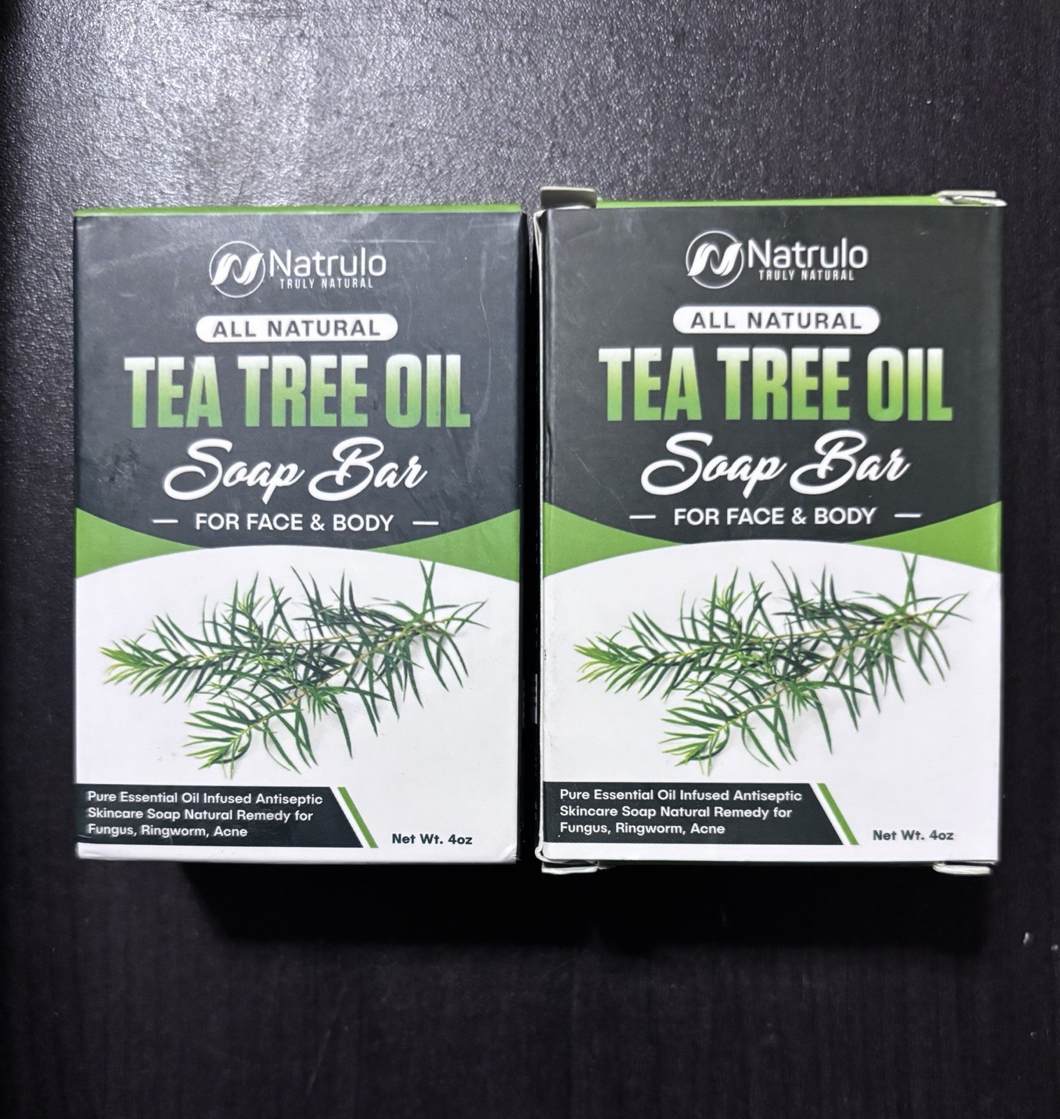 Tea Tree Oil Soap Bar for Face & Body – 4oz Antifungal Antiseptic Natural Pack 2