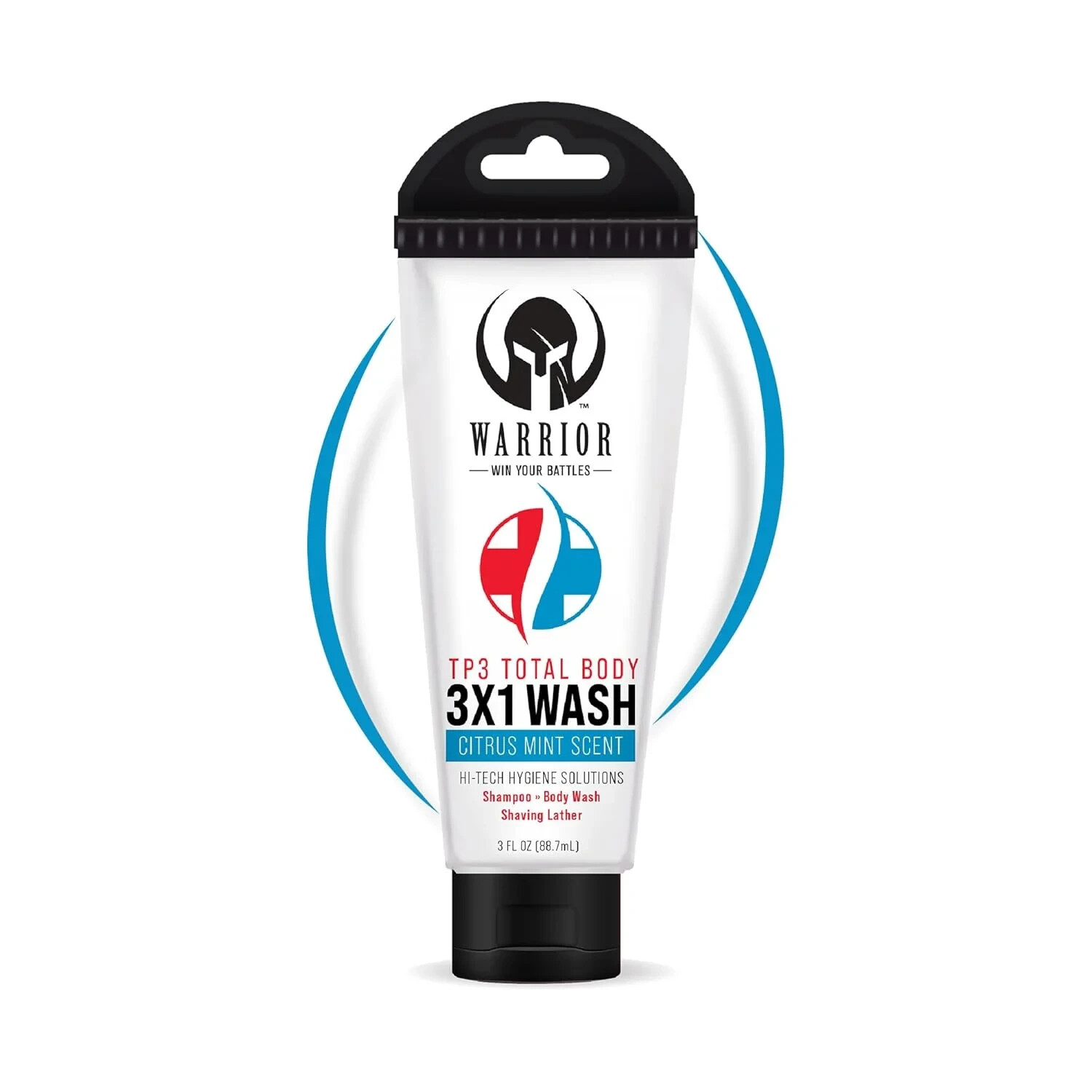 Warrior 3 in 1 Body Wash For Men Women Travel Size Liquid Soap Citrus Mint 2Pack
