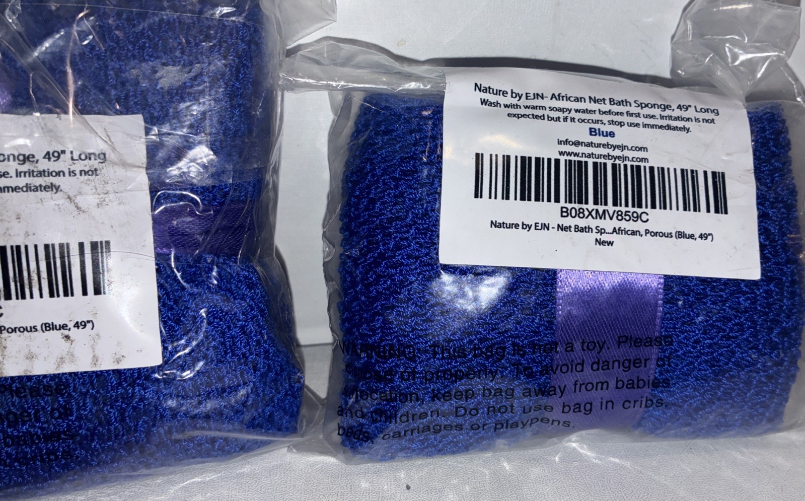 Lot Of 3-African Net Body Sponge To Remove Dead Skin And Exfoliate Bath ( Blue)