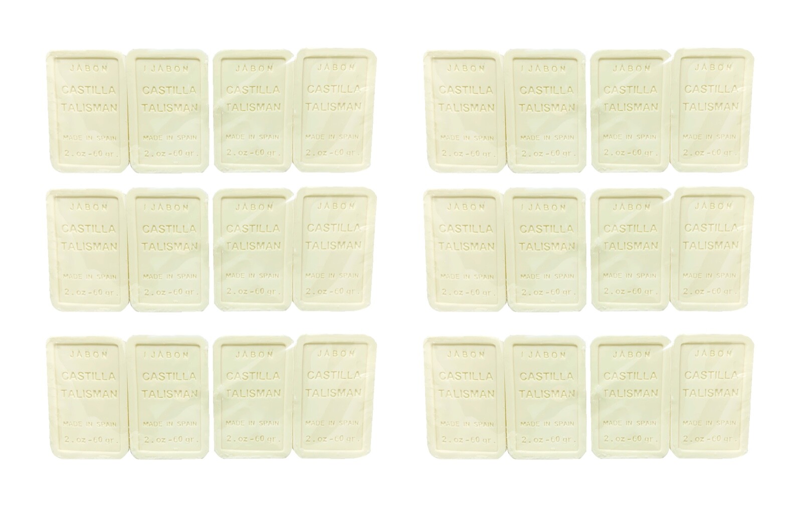 24 Castile Soap Bars Talisman Made in Spain Jabon Castilla 6 – 4 PACKS 2 oz Each