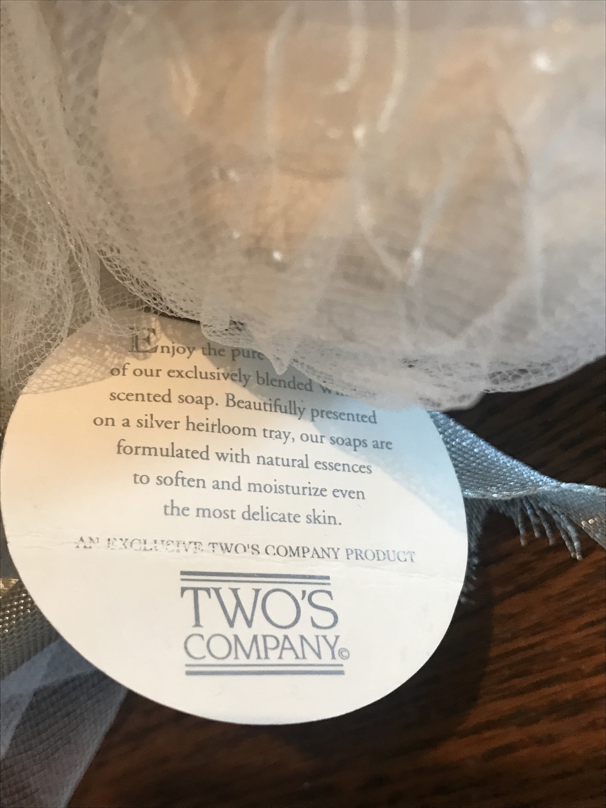 Two’s Company ROYAL BATH French Milled Soaps, Lot of 2 with Silver Rim Tray