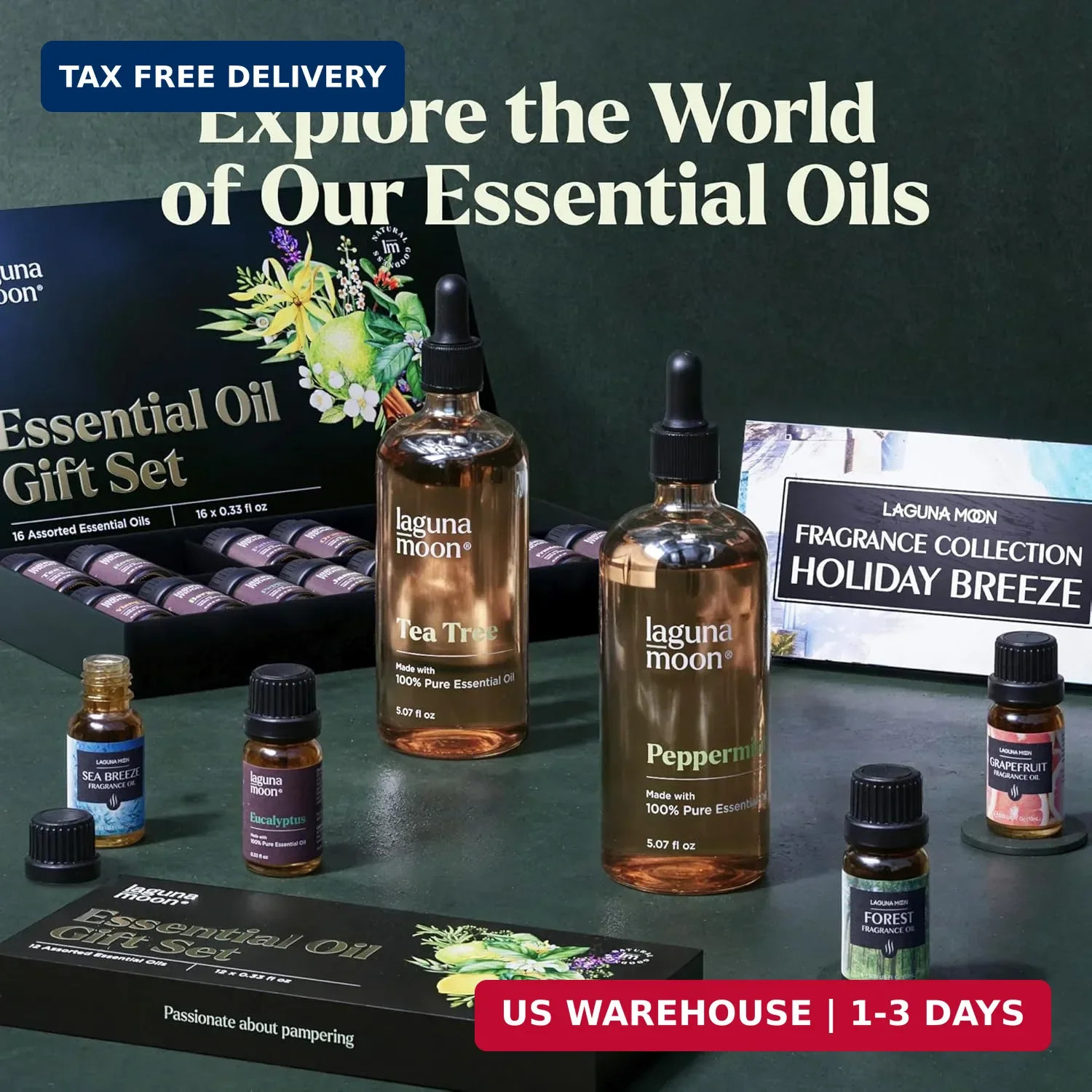 Essential Oils Set 6x10ml Aromatherapy for Diffuser Gift