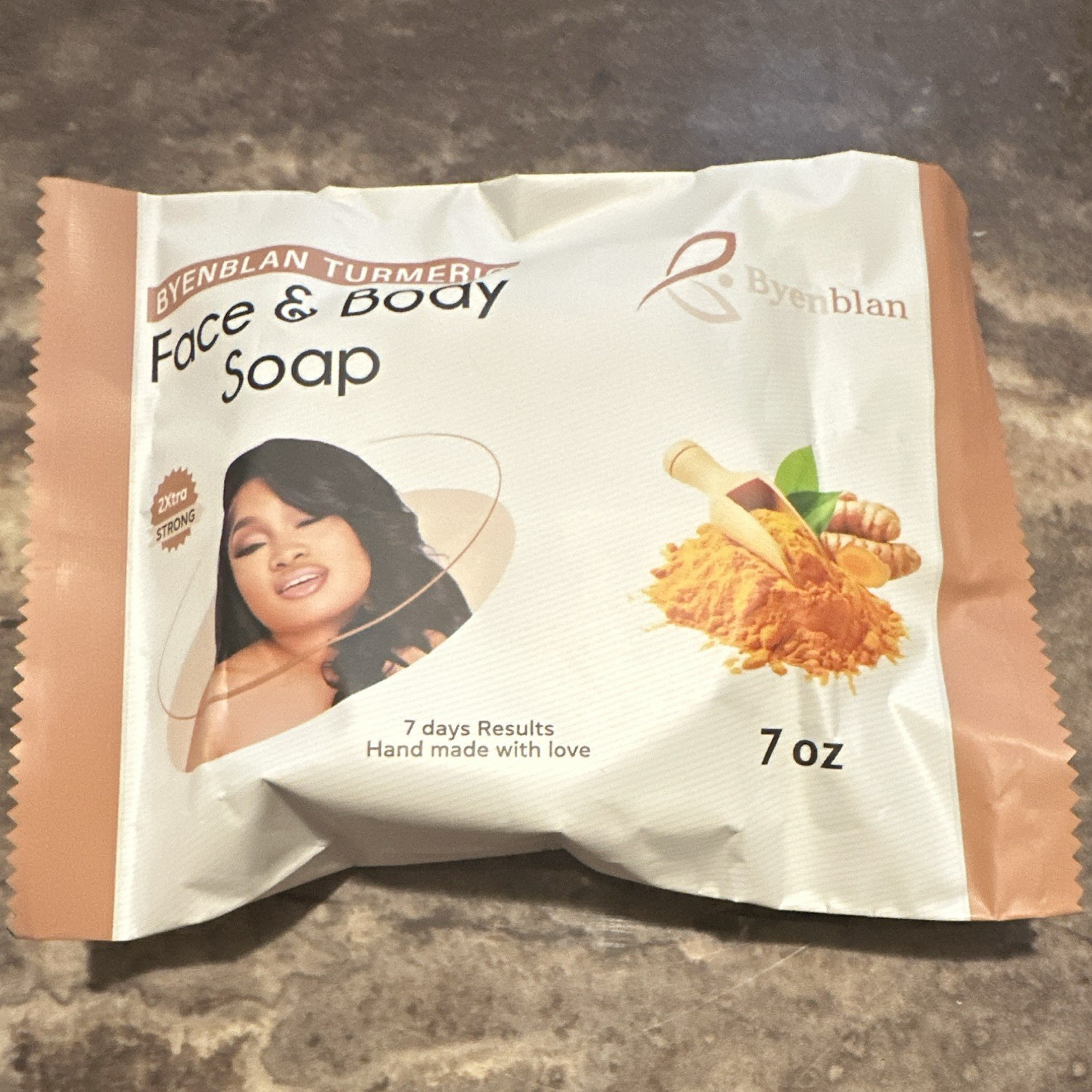 Byenblan Turmeric Face & Body Soap Bar 7 oz Vegan Paraben-Free SLS-Free