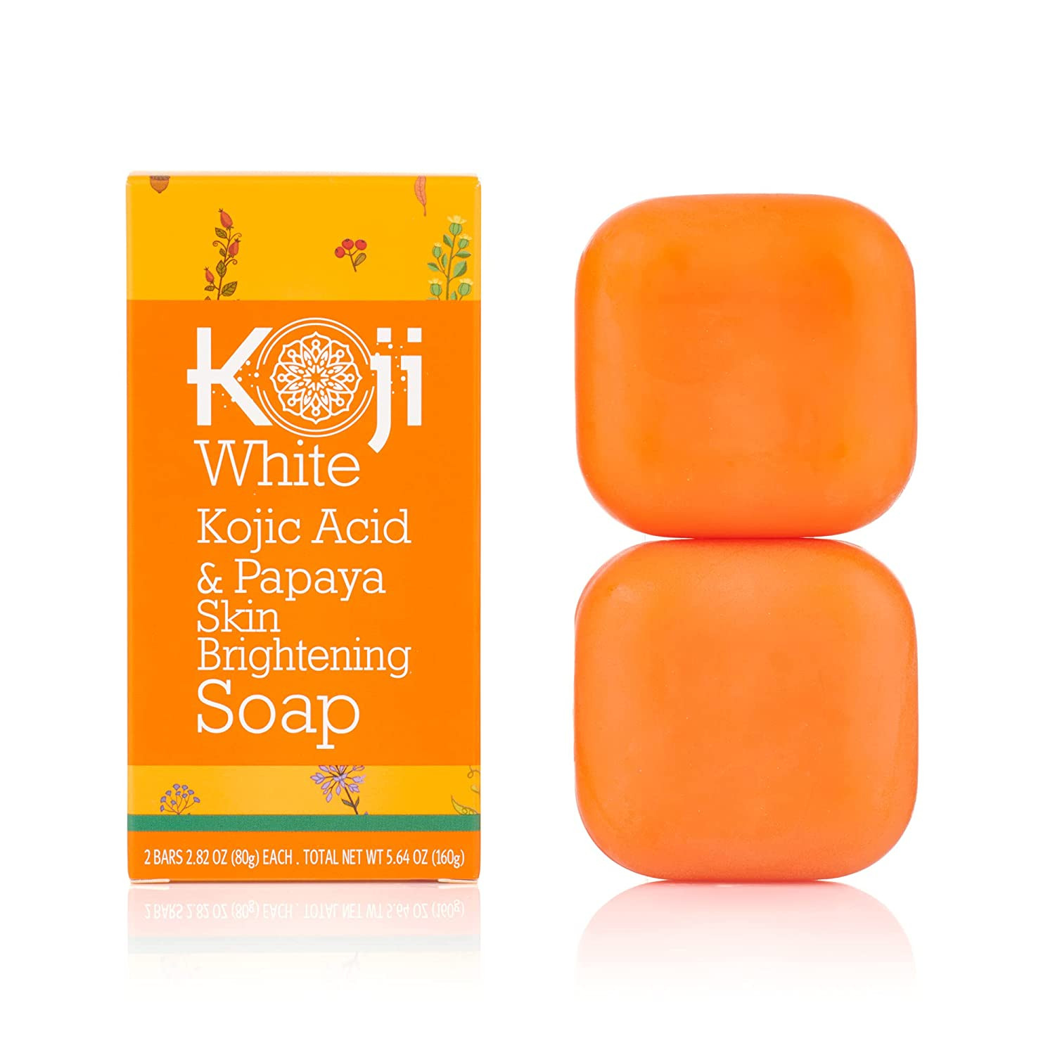 Koji White Kojic Acid & Papaya Skin Brightening Soap, Dark Spots for Face & Body