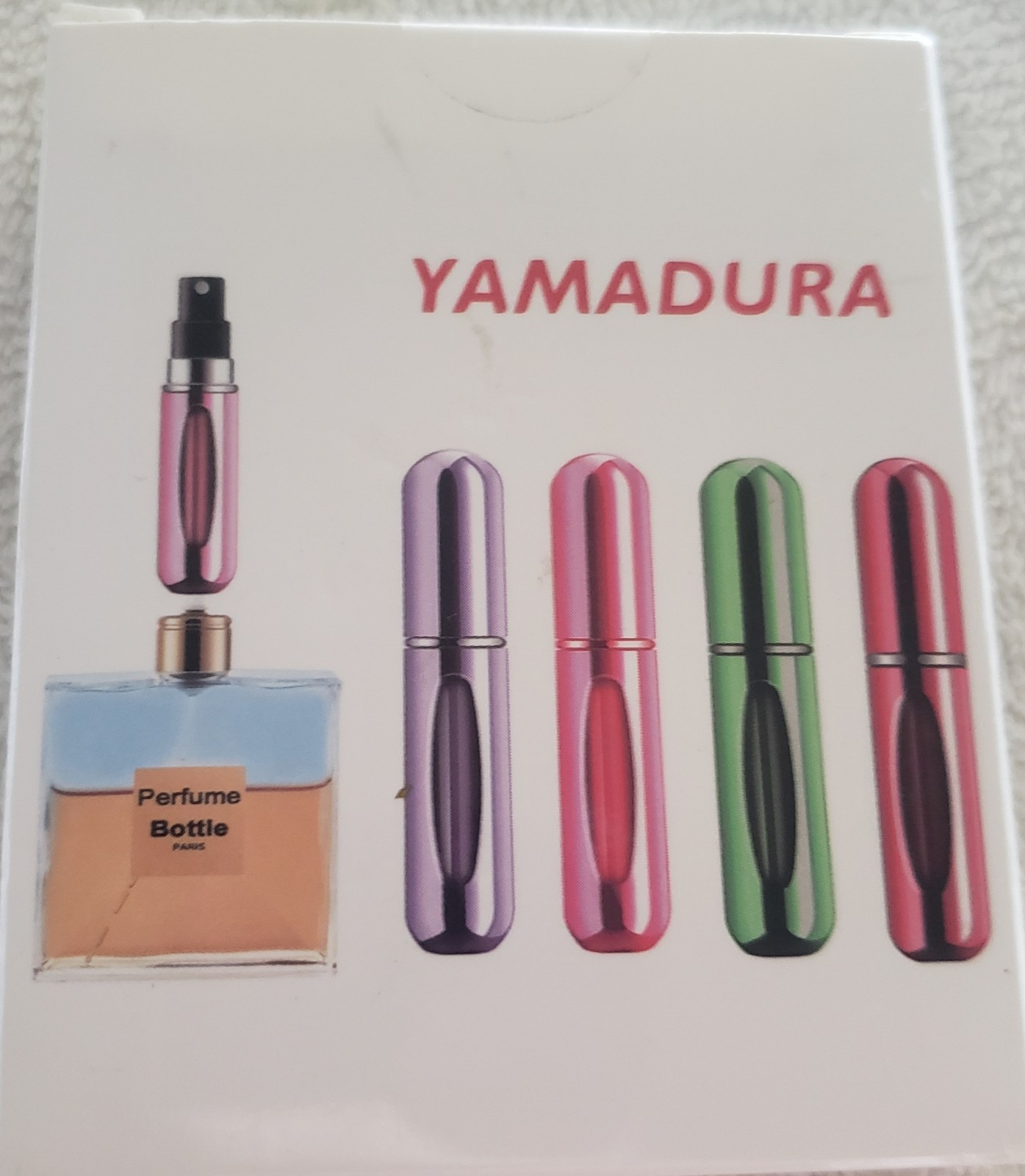 4Pck 5ml Mini Refillable Perfume Portable Atomizer Bottle Spray Travel Pump Case