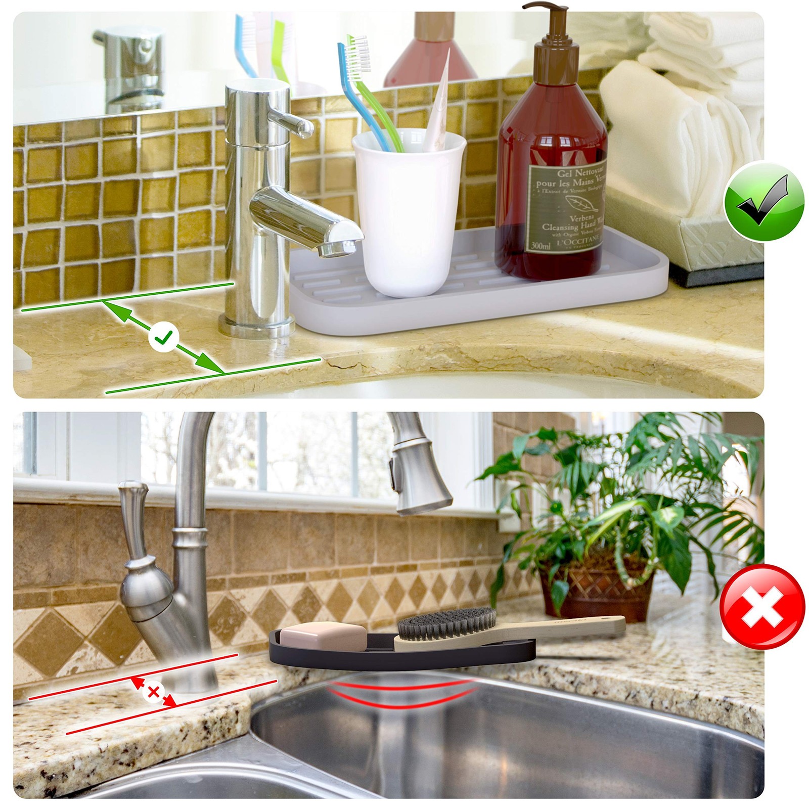 ZAPPOWARE Kitchen Sink Organizer | Silicone Sponge Holder – Storage Tray for …