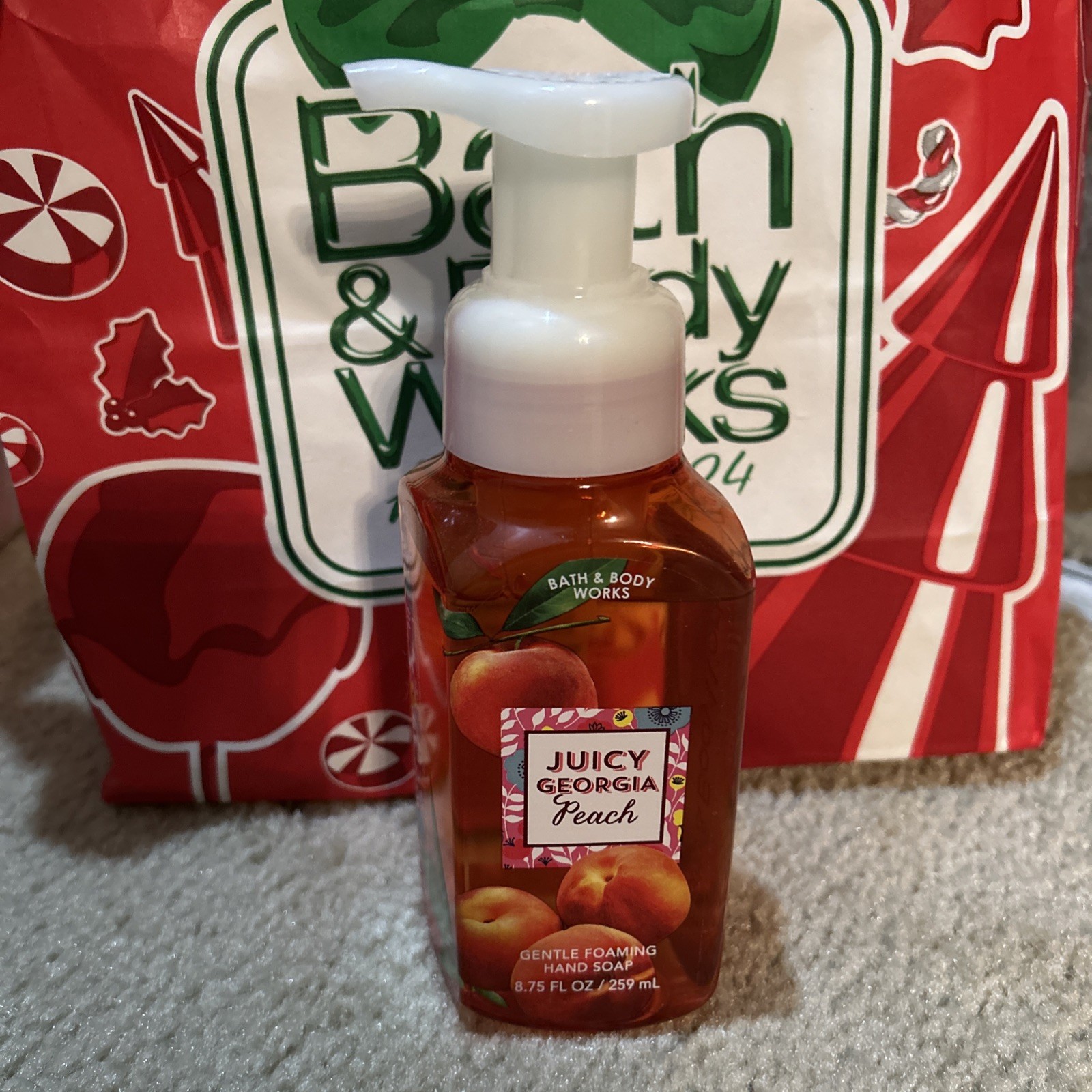 1 Bath Body Works JUICY GEORGIA PEACH Gentle Foaming Hand Soap Wash 8.75 oz