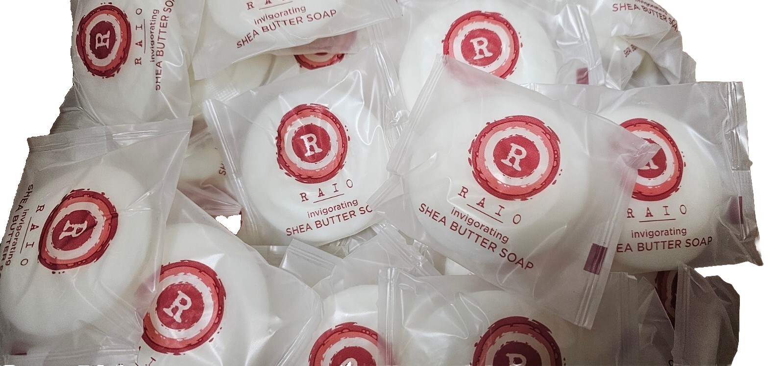 Raio Shea Butter Face and Body Travel Soap Hotel 250 Bars 0.8oz each & FREE SHIP
