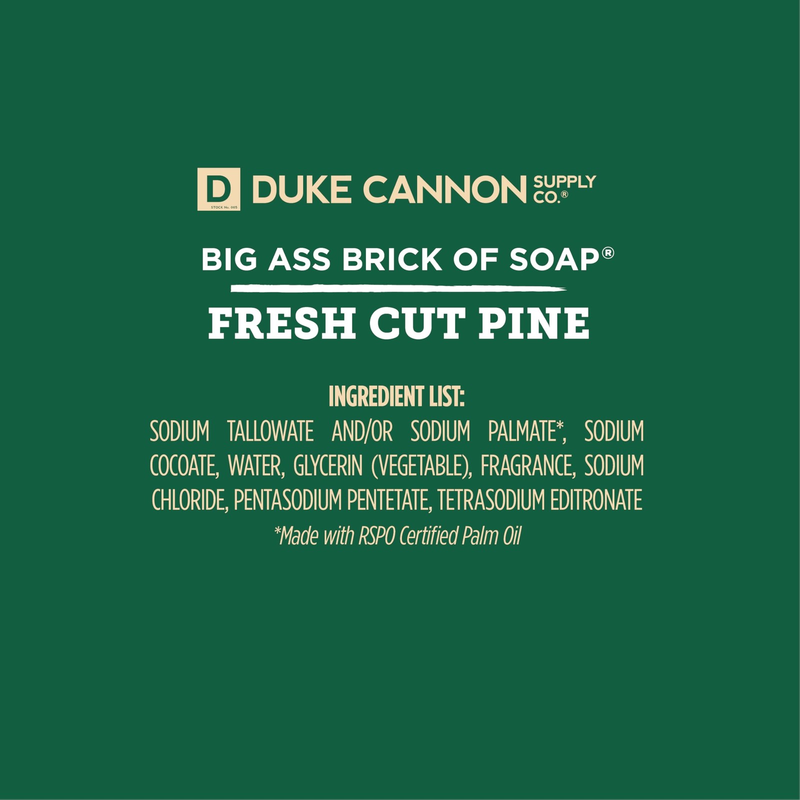 Duke Cannon Supply Co. Big Ass Brick of Soap Bar for Men Fresh Cut Pine (Split