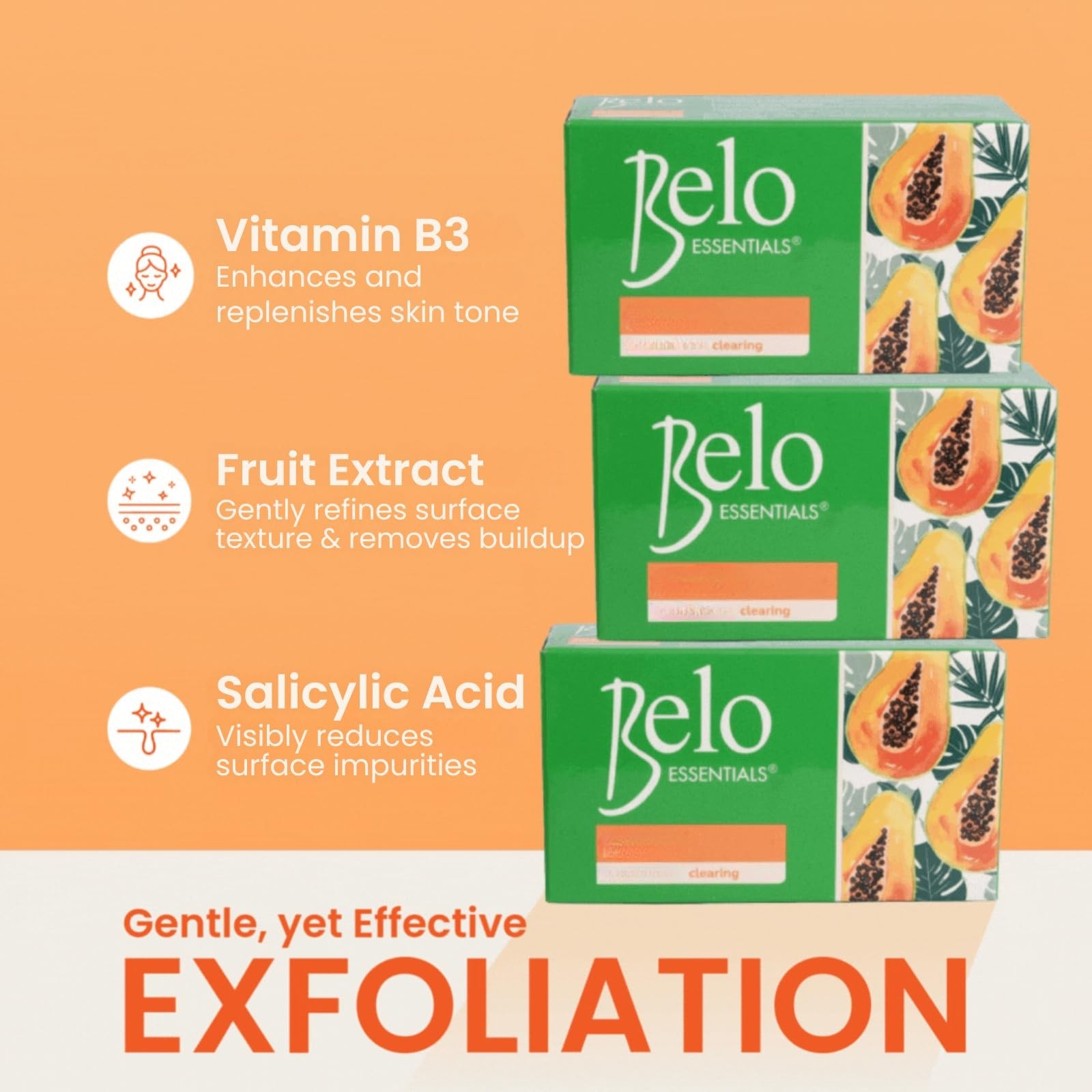 Belo Essentials Cleansing Soap Bar Gentle Exfoliating Soap – 135g