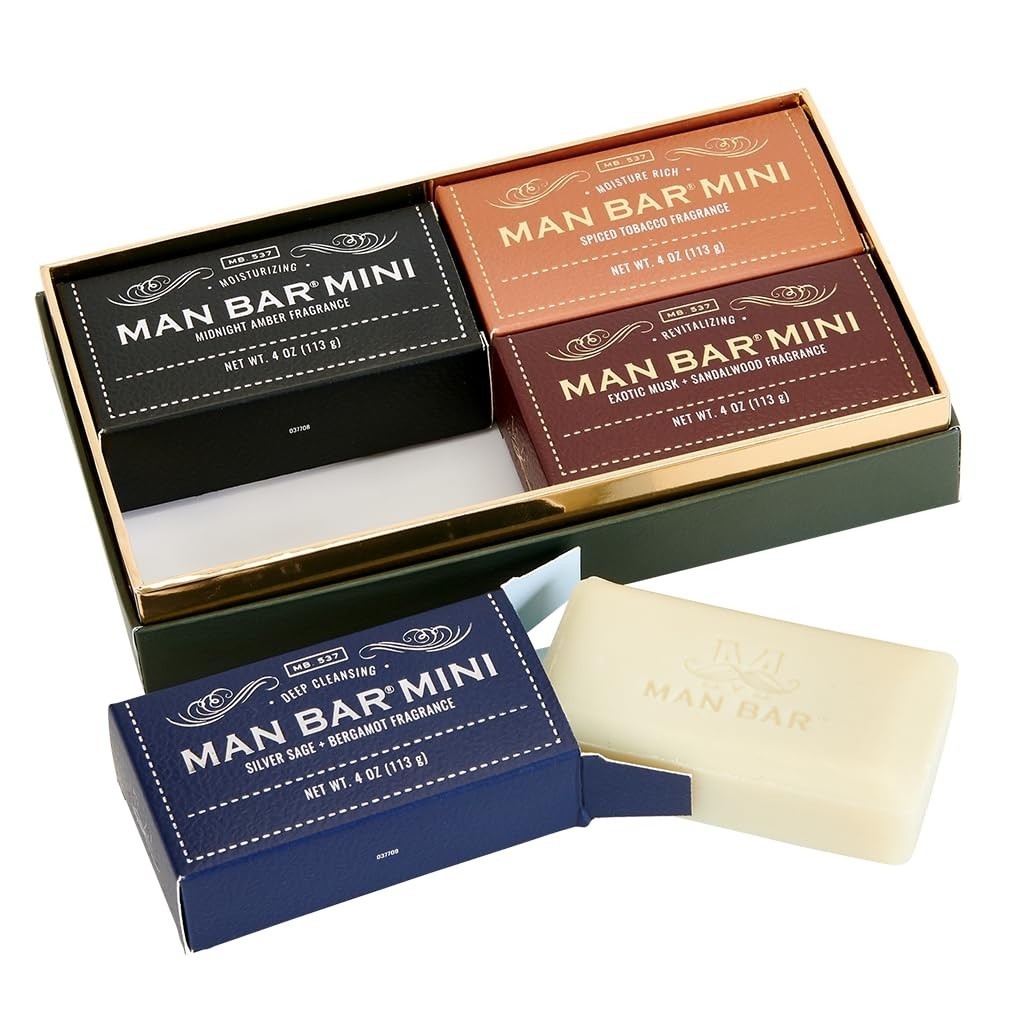 San Francisco Soap Co Man Bar Minis 4Piece Gift Set-No Harmful Chemicals-Good fo