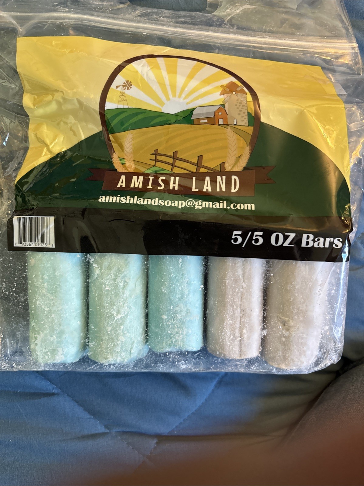 1 BAG OF AMISH LAND BAR SOAP 5 5OZ BARS TOTAL