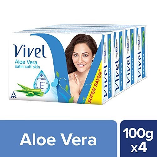 Vivel Aloe Vera Bathing Bar 100g Pack of 4 Fresh Soft Skin Soap FS