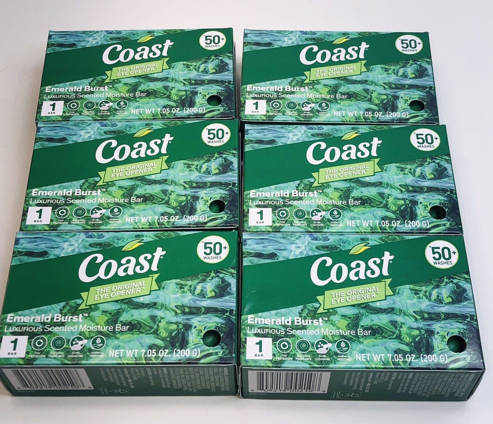 6 Bars! Coast® Emerald Burst Moisturizing Soap 7.05 Oz ea. Luxurious Scented Bar