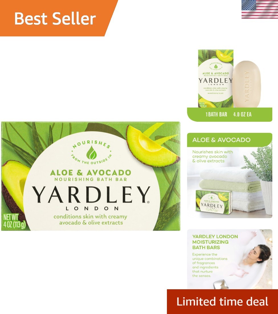 Aloe & Avocado Bath Bar – Moisturizing Organic Soap for All Skin Types, 4oz