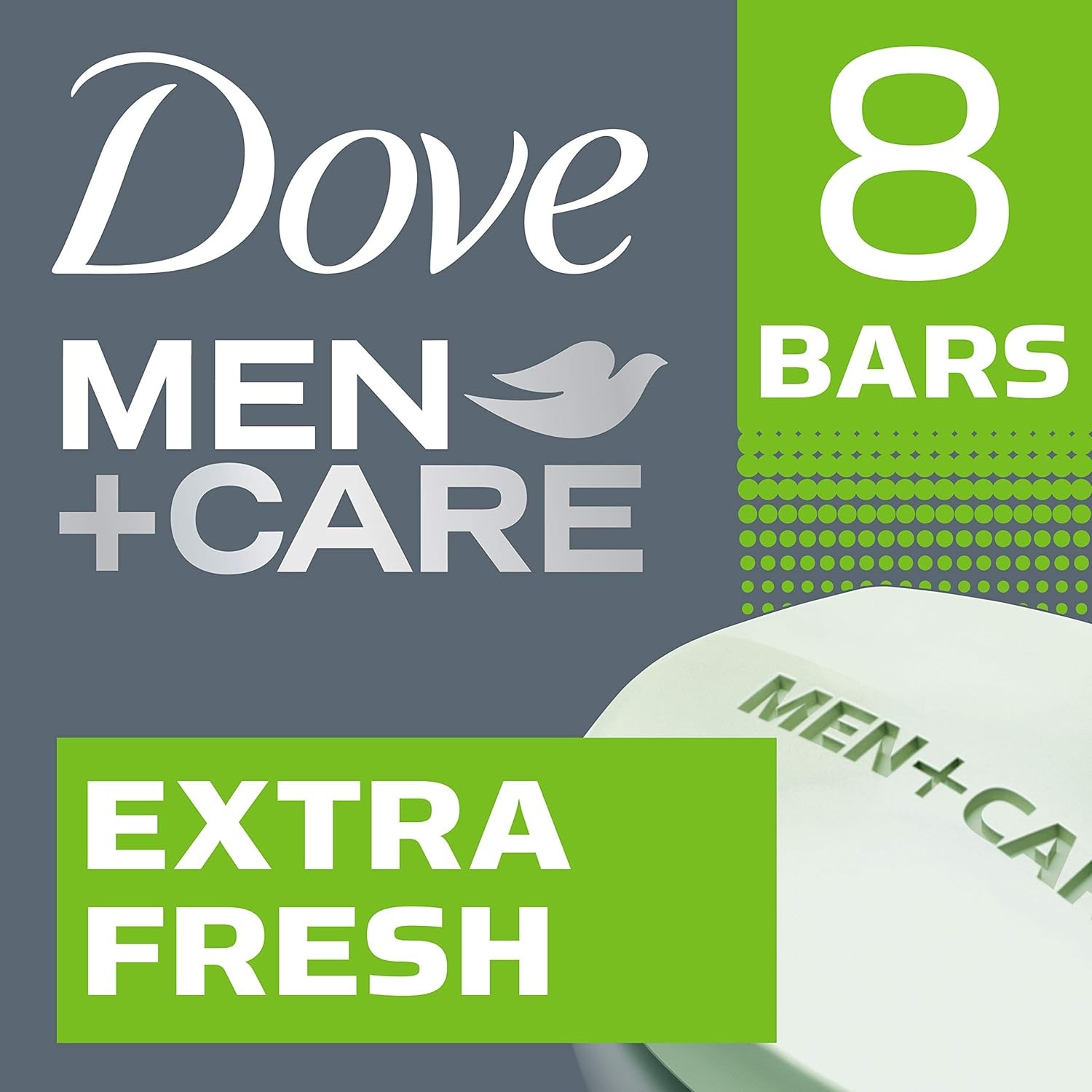 Dove Men Care 3 in 1 Bar Soap Extra Fresh Body Face Shaving 3.75 oz 8 Pack