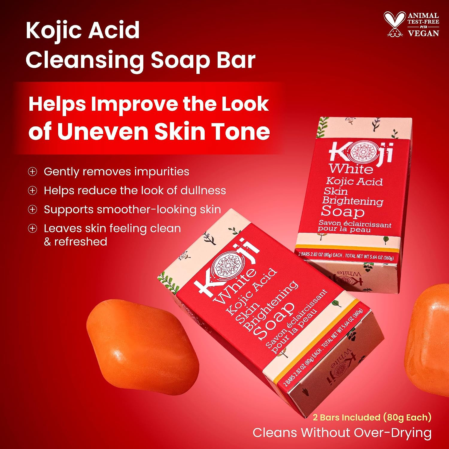 Koji White Pure Kojic Acid Soap | Glycerin Soap Bar for Gentle Skin Brightening