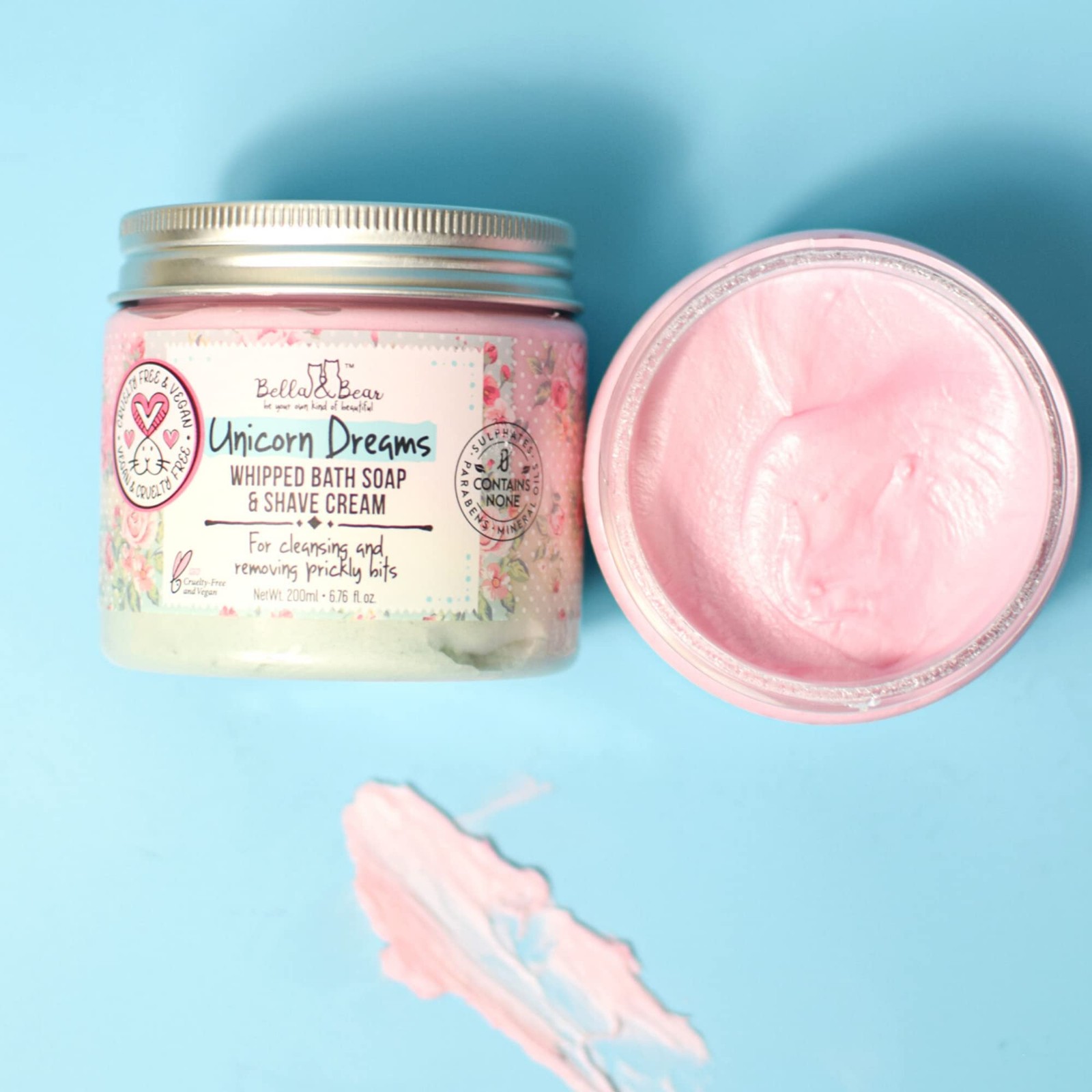 Bella & Bear Unicorn Dreams Whipped Bath Soap, SLS , Paraben , Cruelty-, Vega…