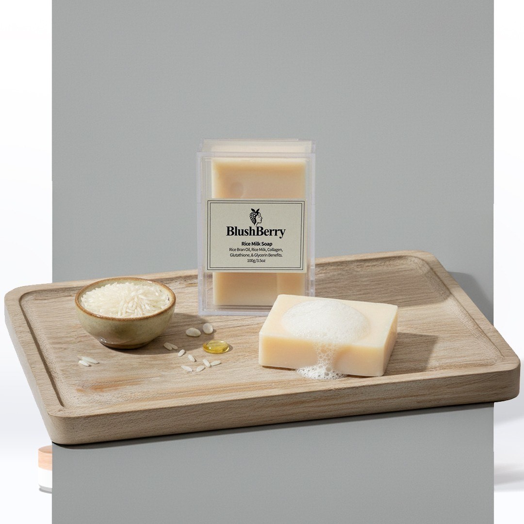 Handmade Rice Milk Organic Soap Duo Natural Skincare Set (2 Bars)