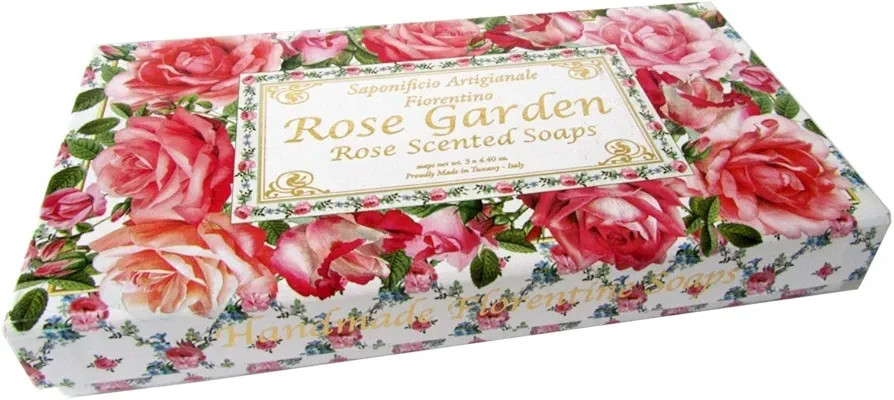 2-Pack Saponificio ~ Rose Garden Rose Scented Bar Soap 6 Bars 125 g Each