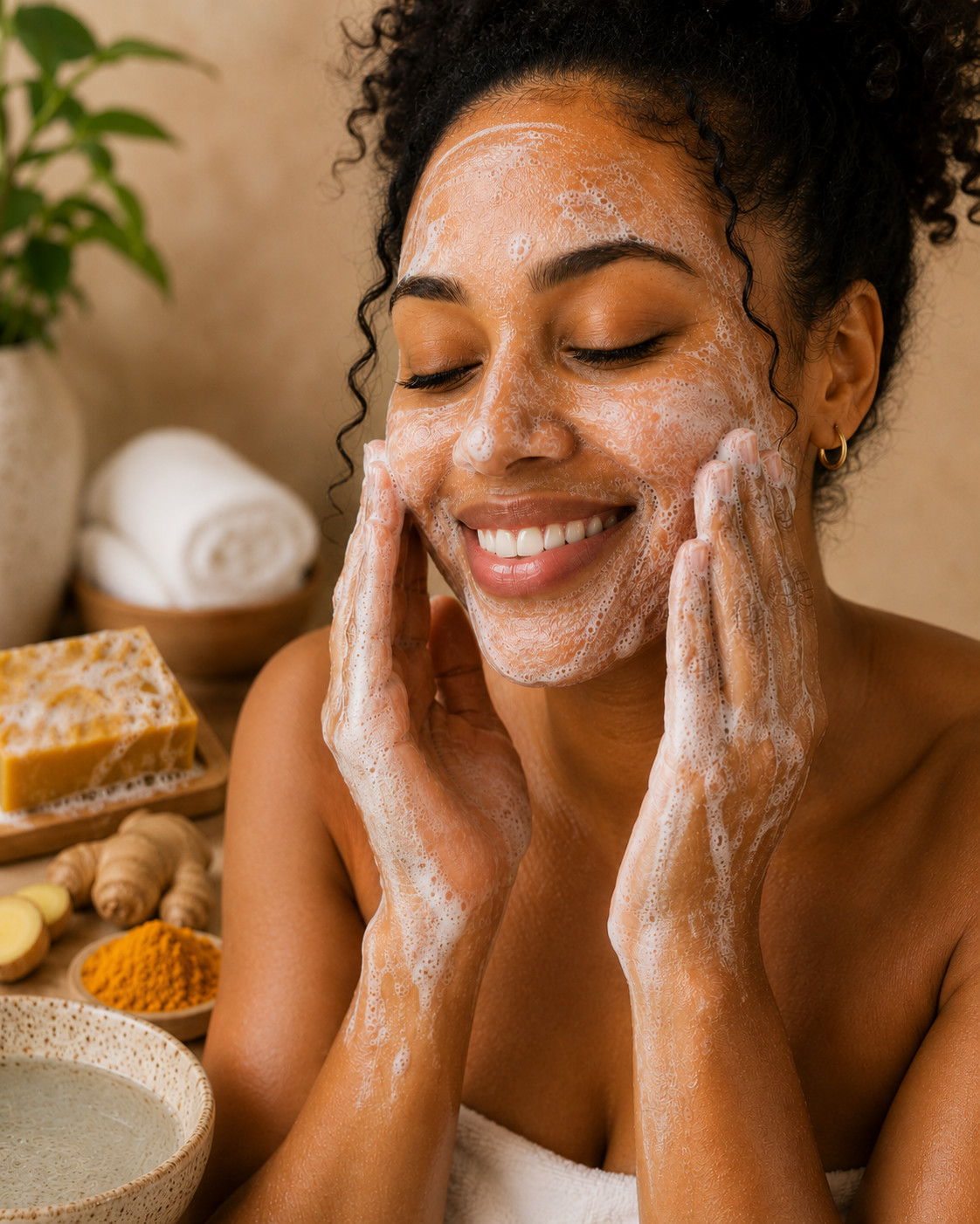 Handmade Turmeric & Ginger Cold Process Soap | Natural, Creamy Face & Body Soap