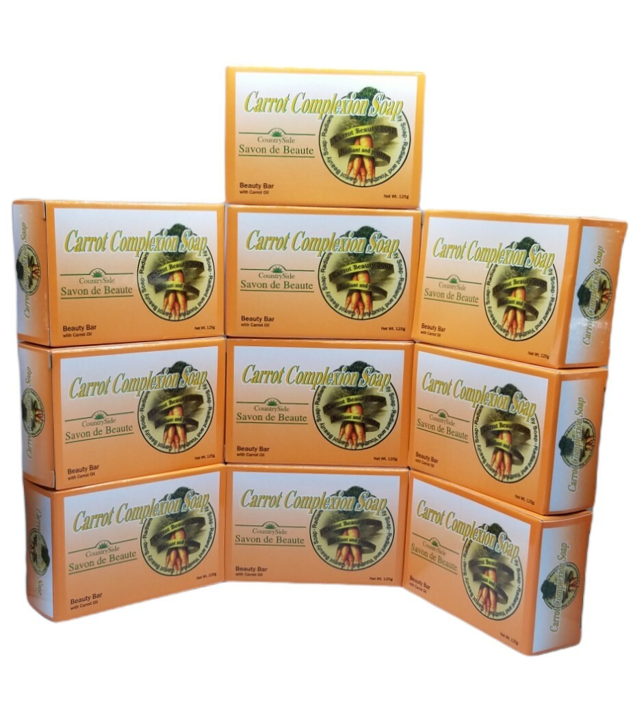 10 BARS Carrot Complexion Soap Beauty Bar Carrot Oil-125g
