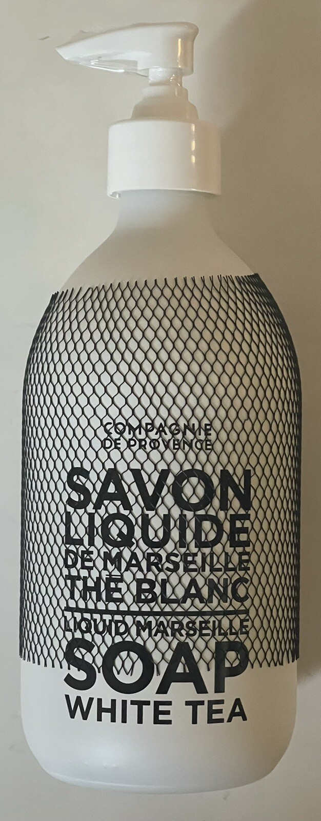 SAVON LIQUIDE DE MARSEILLE THE BLANC SOAP WHITE TEA GLASS PUMP BOTTLE 16.7 OZ