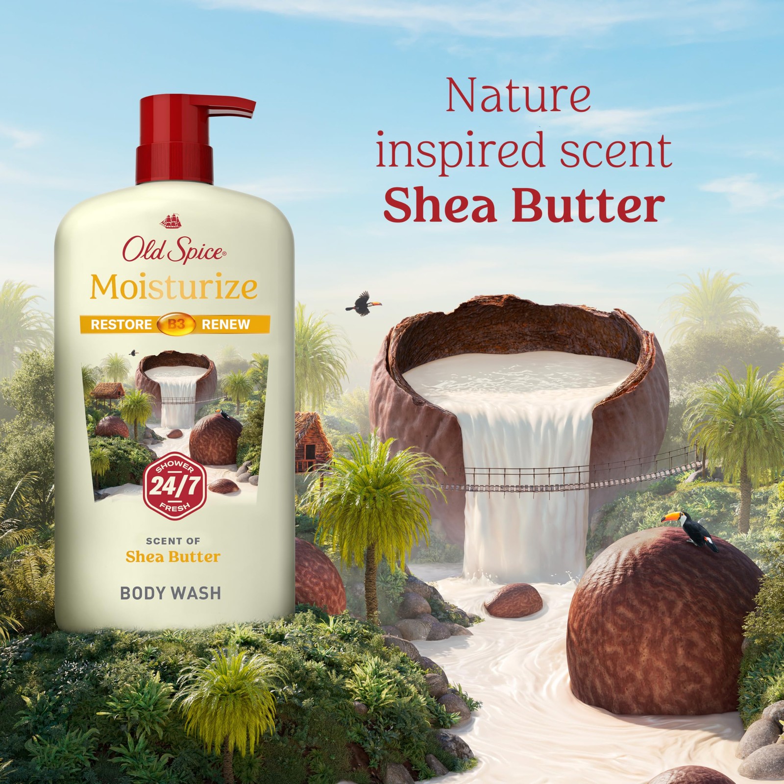 Old Spice Cleansing Body Wash for Men, 24/7 30 Fl Oz (Pack of 4), Beige