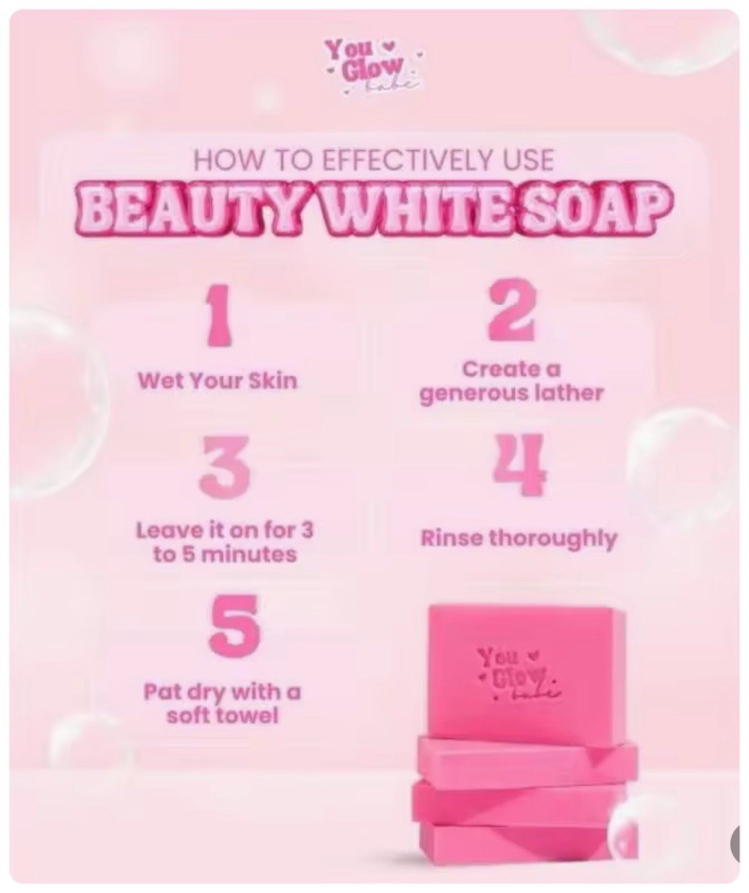 Beauty White Soap by You Glow Babe, 5 Bars x 70g