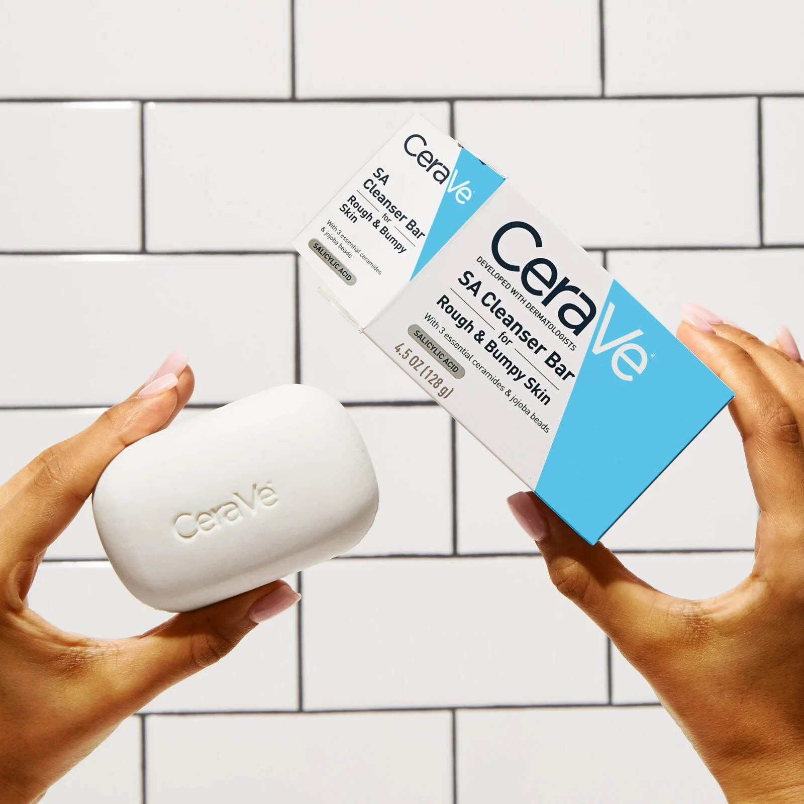 3-CeraVe SA Cleanser Bar for Rough Bumpy Skin 4.5 oz.