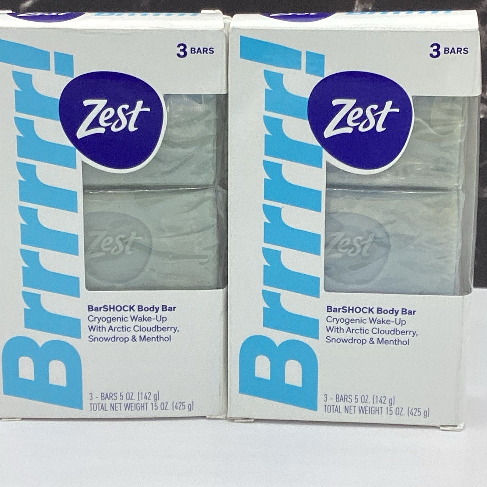 Lot X2 Zest Brrrrrr! Bar SHOCK Body Bars DISCOLORED