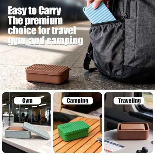 Large Leakproof Travel Soap Case for 10 oz Bar Soap, Silicone Soap Gray