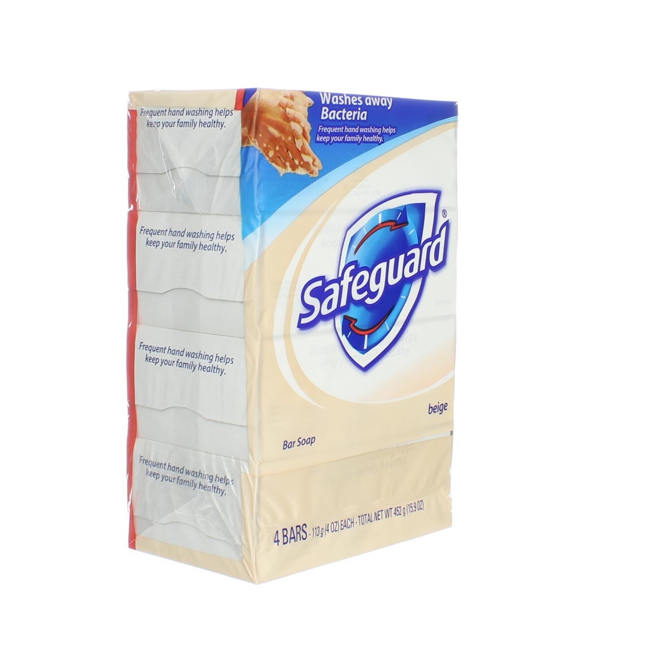 4 Pack Safeguard Antibacterial Deodorant Bar Soap, Beige, 4 oz, 4 Ct