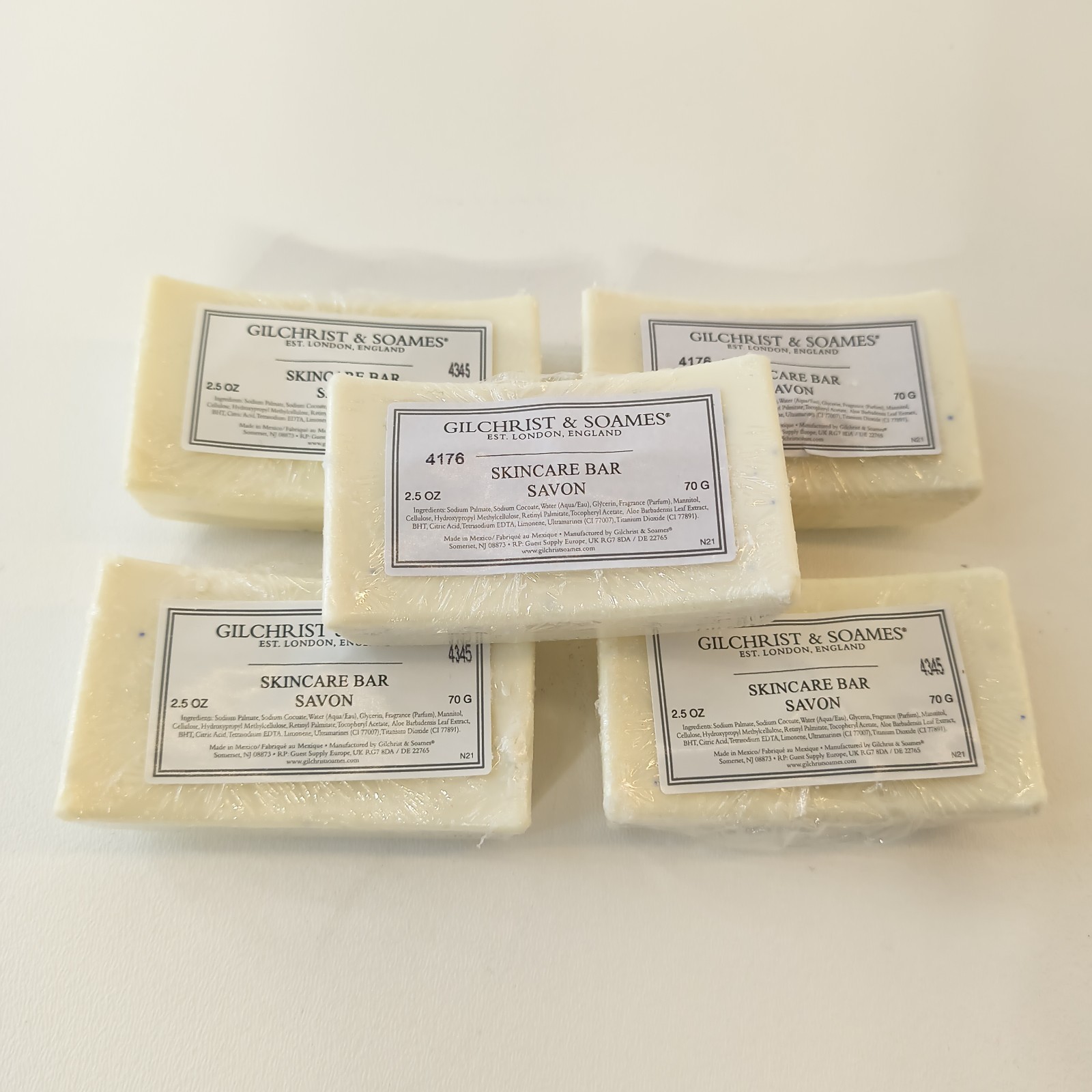 Lot 5 Gilchrist & Soames Skincare Bar Savon 2.5 oz Rectangle Saddle Travel Soap