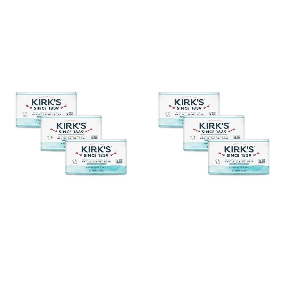 Fragrance Free Castile Bar Soap 6 Pack